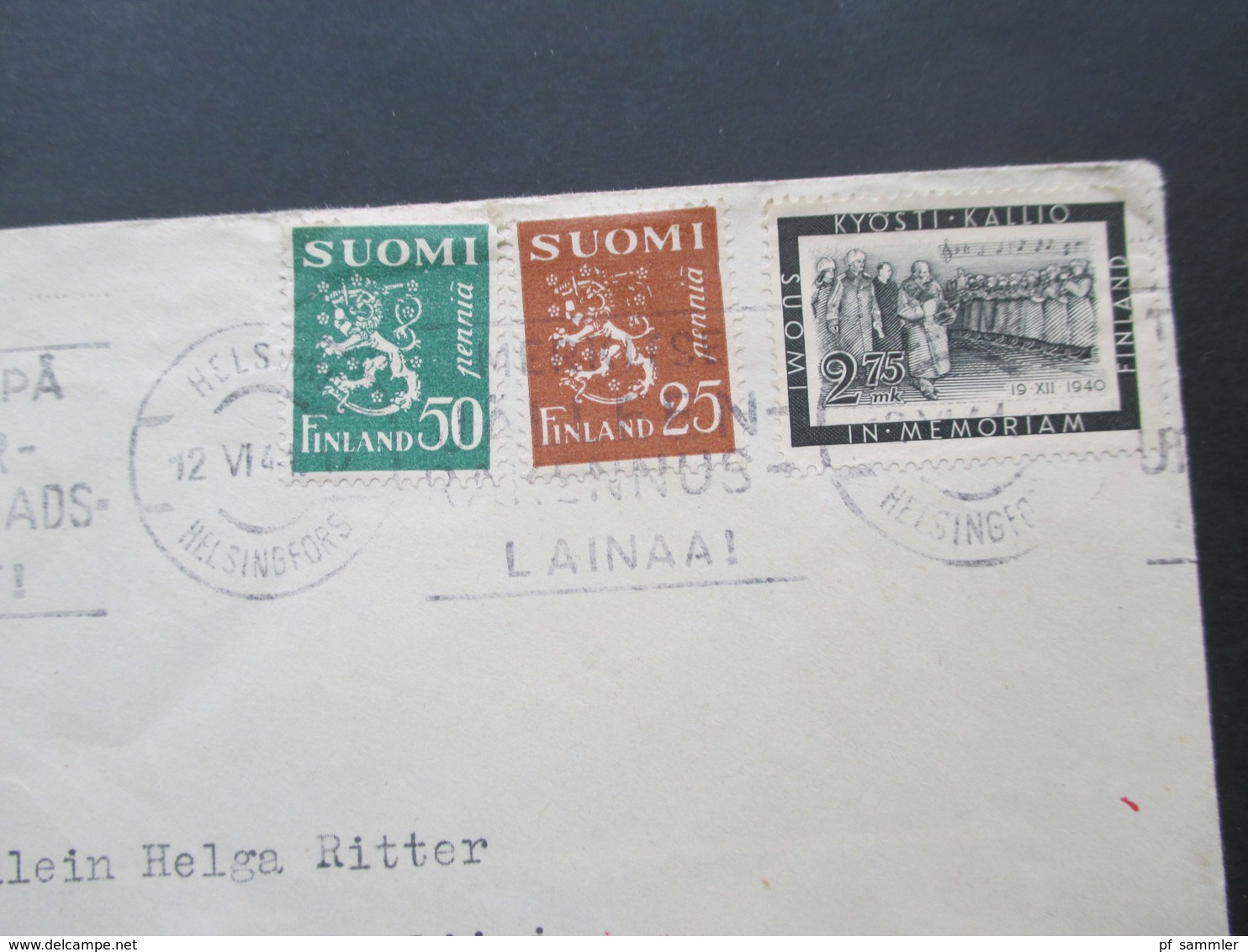 Finnland 1941 Zensurpost Finnischer Tarkastettu Granskat Und OKW Verschlussstreifen Mehrfachzensur Michel Nr. 237 MiF - Storia Postale