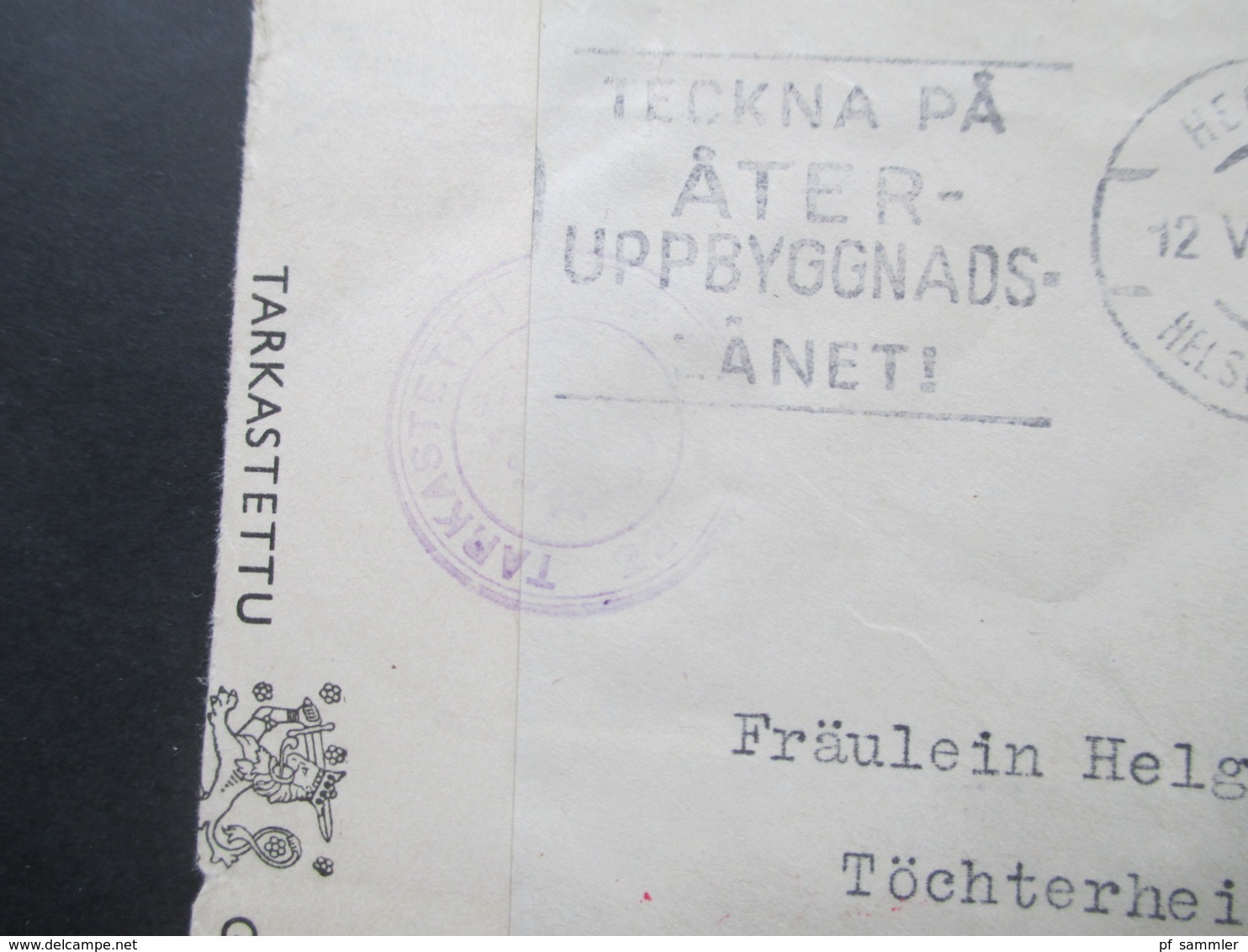 Finnland 1941 Zensurpost Finnischer Tarkastettu Granskat Und OKW Verschlussstreifen Mehrfachzensur Michel Nr. 237 MiF - Covers & Documents