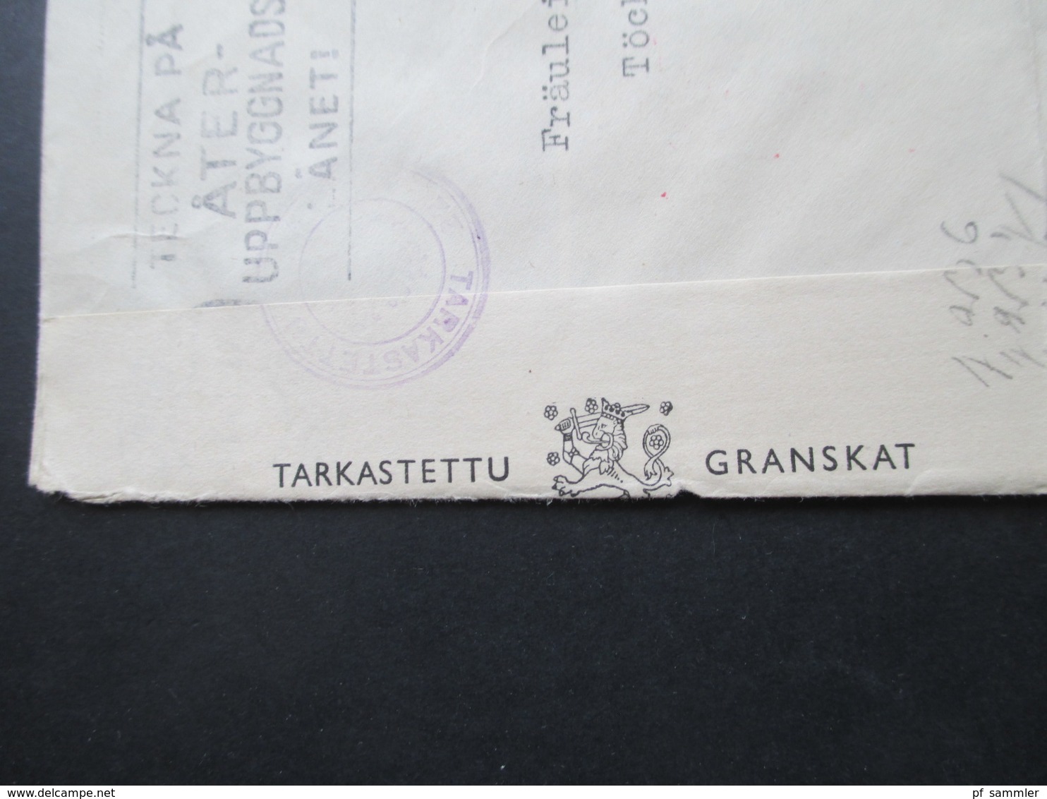 Finnland 1941 Zensurpost Finnischer Tarkastettu Granskat Und OKW Verschlussstreifen Mehrfachzensur Michel Nr. 237 MiF - Briefe U. Dokumente