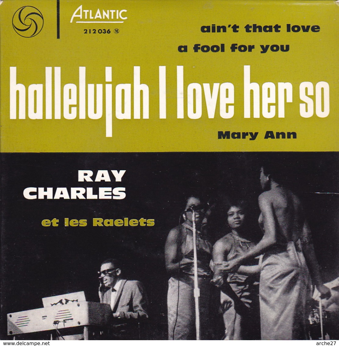 RAY CHARLES - EP - 45T - Disque Vinyle - Hallelujah I Love Her So - N° 212036 - Blues