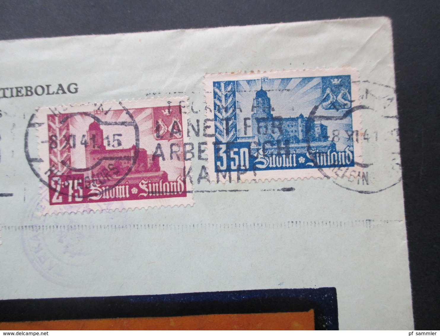 1943 Zensurpost Finnischer Stempel Tarkastettu Granskat + OKW Zensur Satzbrief Nr. 239 / 241 Wiedereroberung Viipuri - Briefe U. Dokumente