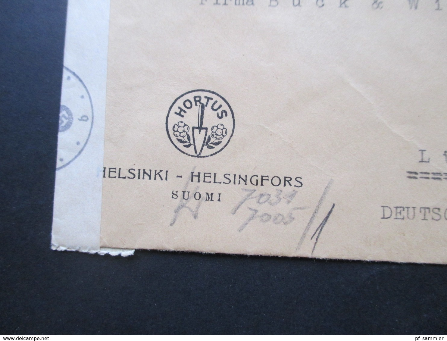 1941 Zensurpost Finnischer Stempel Tarkastettu Granskat + OKW Zensur Umschlag Hortus Wiedereroberung Viipuri - Storia Postale