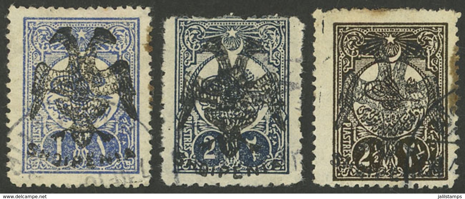 ALBANIA: 3 Old Overprinted Stamps, They Could Be Genuine Or Forged (they Were Found In An Old Collection And Have Not Be - Albania