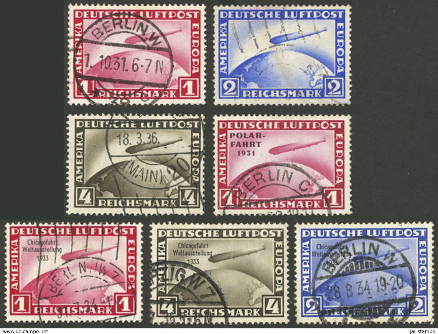 GERMANY: Lot Of Used Zeppelin Stamps, Fine General Quality, Scott Catalog Value US$978, Low Start! - Other & Unclassified