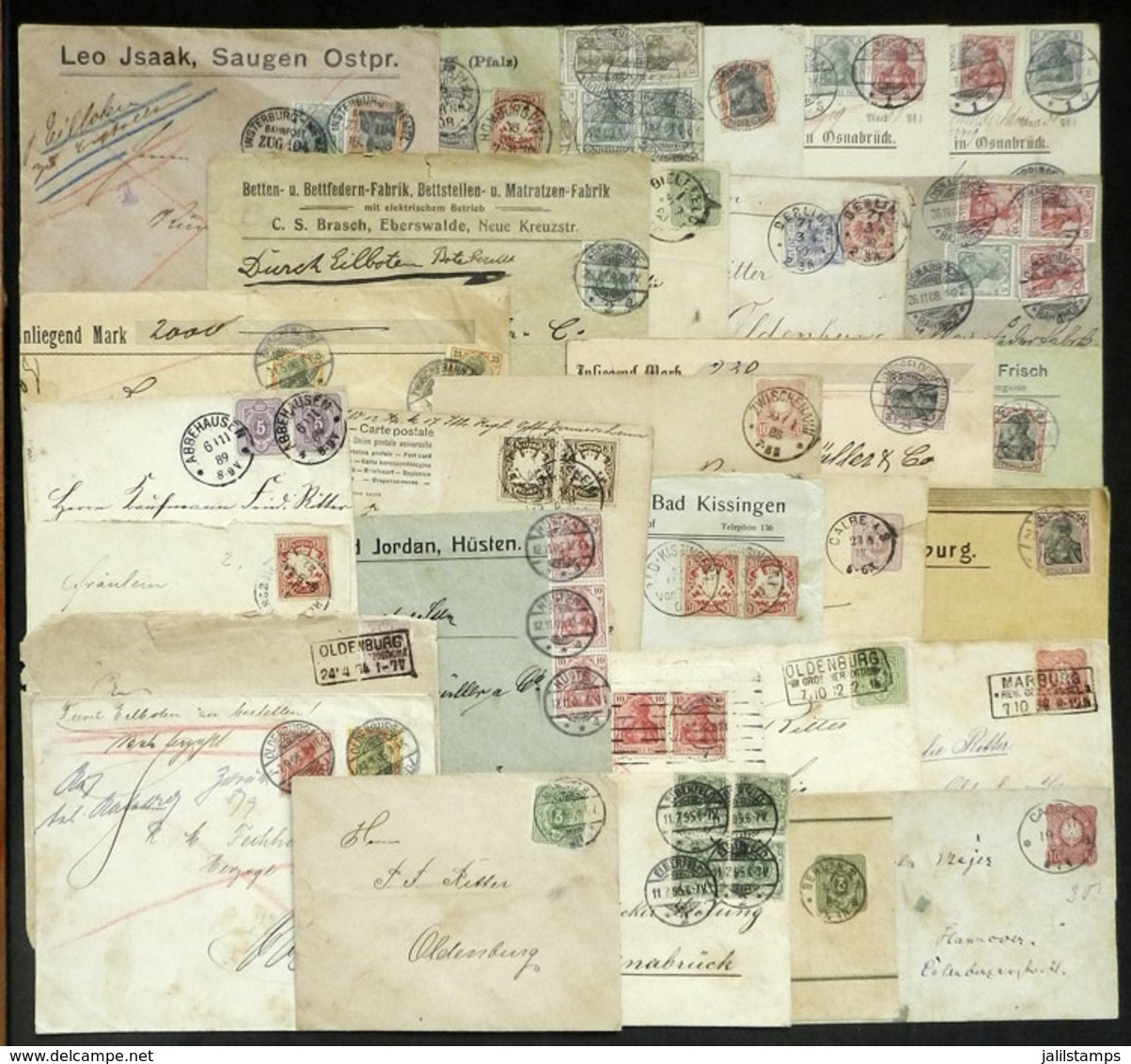 GERMANY: 30 Covers And Cards Used Between 1877 And 1908, Several Are Registered And Declared Values, There Are Very Inte - Altri & Non Classificati