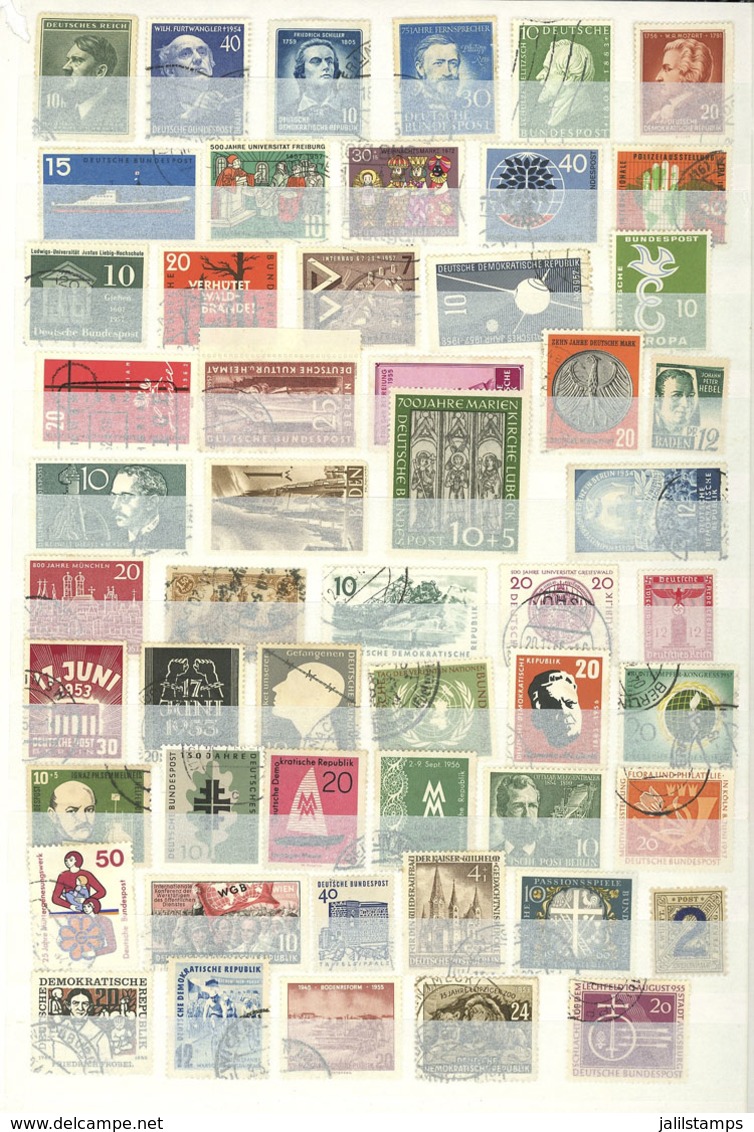 GERMANY: Stock Of Varied Stamps In Stockbook, Used Or Mint (several MNH), Fine General Quality, Including Stamps Of Good - Sammlungen