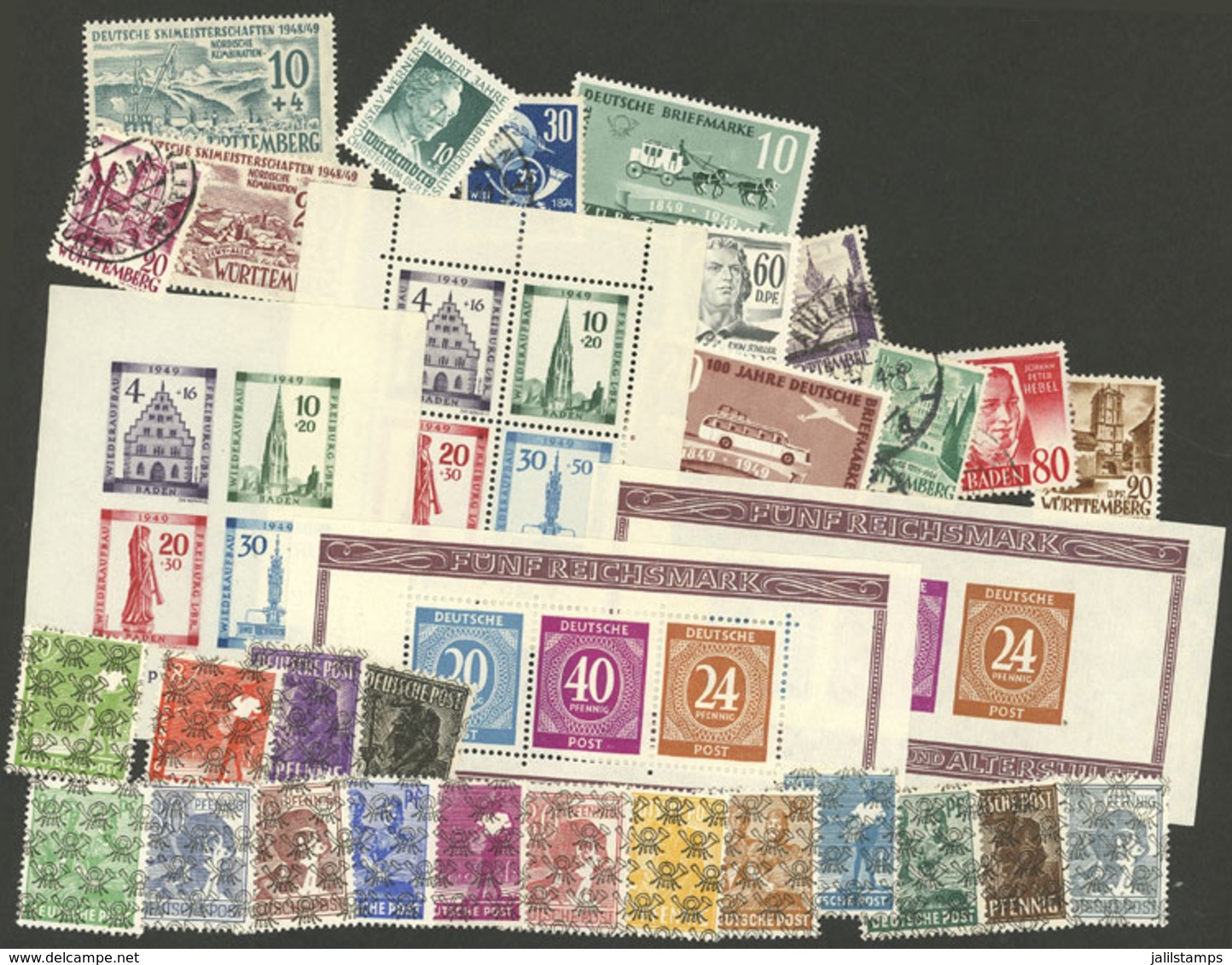 GERMANY: Lot Of Stamps And Souvenir Sheets Issued Between 1948 And 1952, Very Fine General Quality, Yvert Catalog Value  - Sammlungen