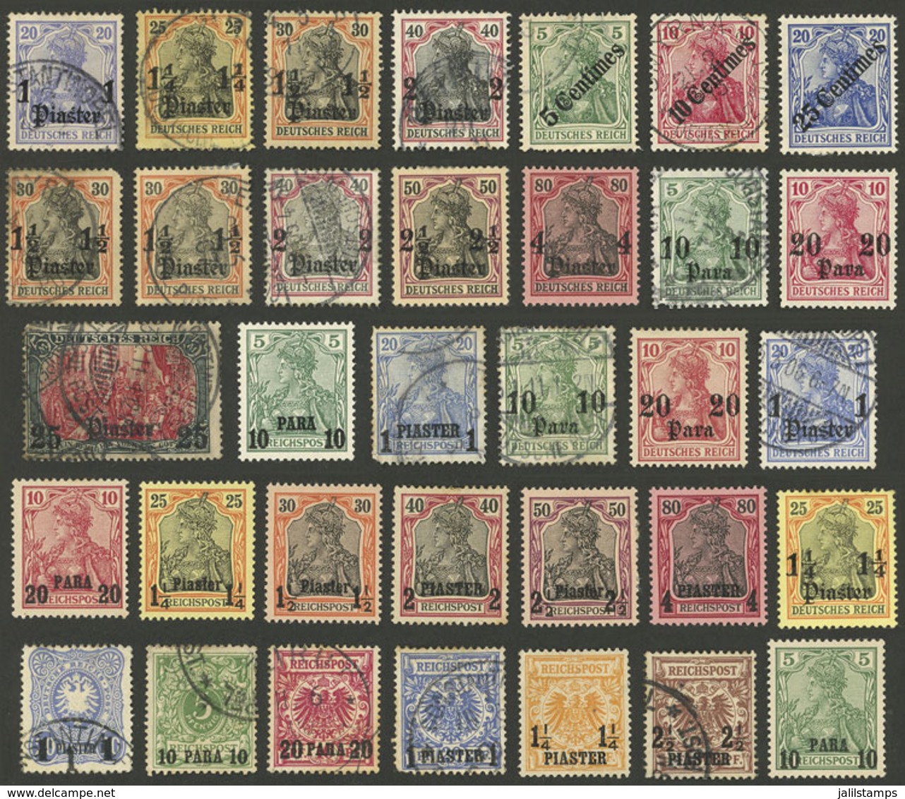 GERMANY - LEVANT: Small Lot Of Interesting Stamps, Mixed Quality, Some With Defects, Others Of Fine Quality, Low Start! - Sonstige & Ohne Zuordnung