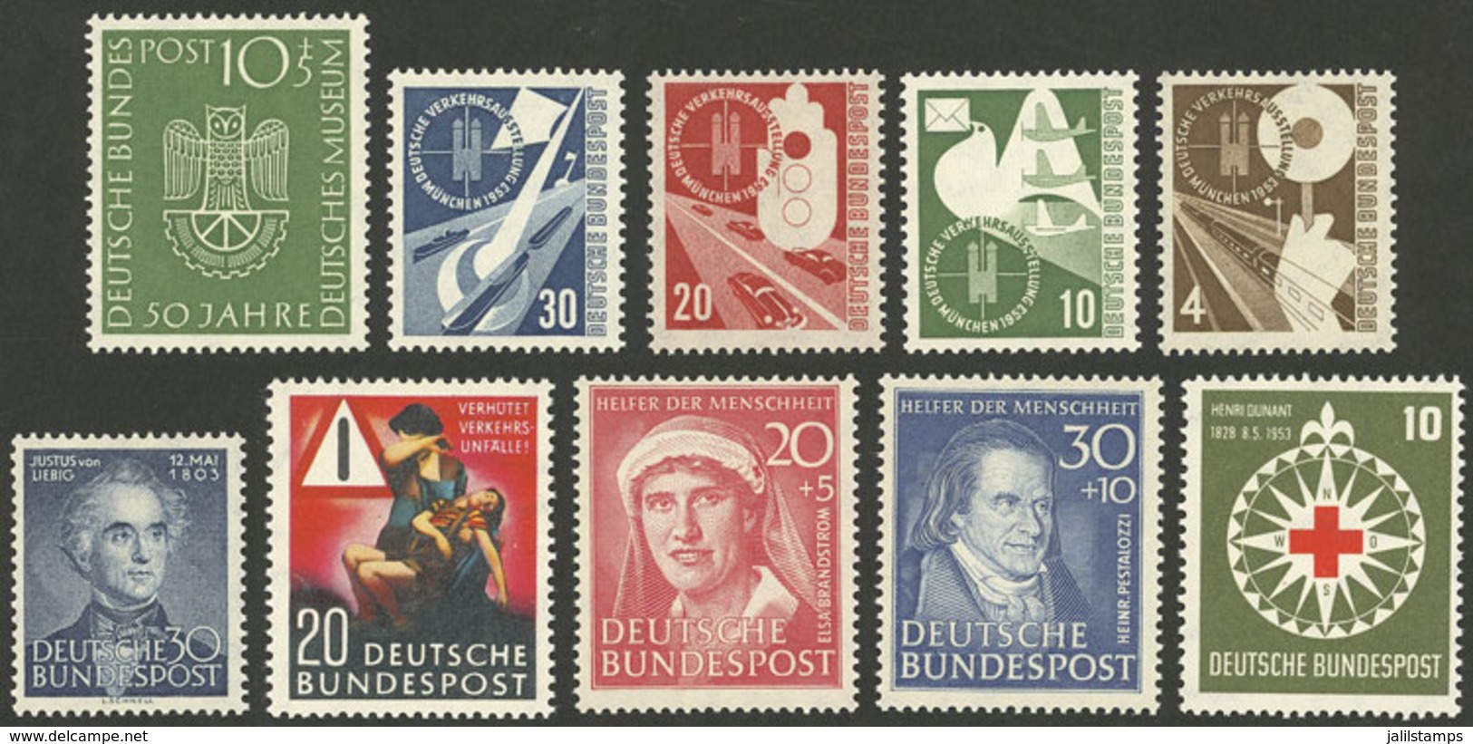 WEST GERMANY: Small Lot Of MNH Stamps Of Very Fine Quality, Issued In 1951/2, Yvert Catalog Value Euros 400+, Low Start! - Sammlungen