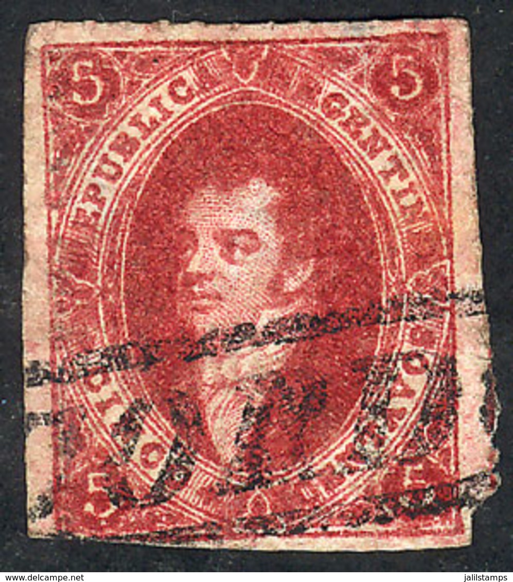 ARGENTINA: GJ.26c, 5th Printing, INVERTED WATERMARK Variety (reversed), Used In Córdoba, With A Very Small Thin On Back  - Briefe U. Dokumente