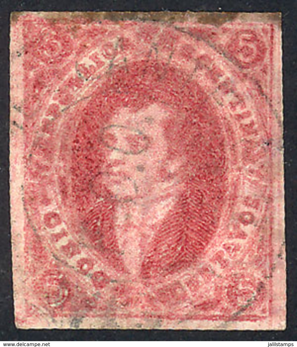 ARGENTINA: GJ.34c, 8th Printing WITH Lacroix Freres Watermark (very Notable, Covering About Half The Stamp), With Rare C - Briefe U. Dokumente