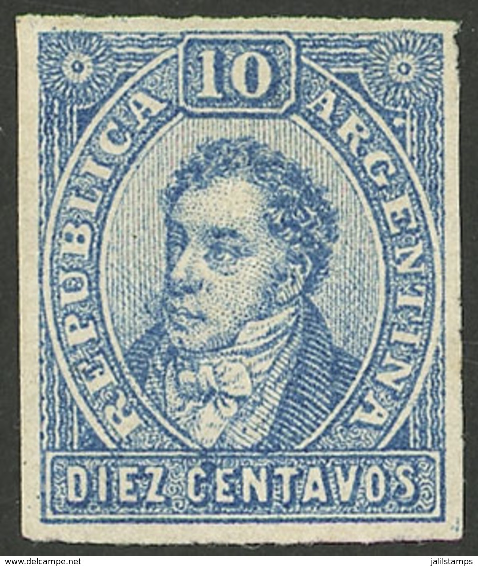 ARGENTINA: GJE2, Unadopted Essay Of 10c. Blue, VF Quality! - Briefe U. Dokumente