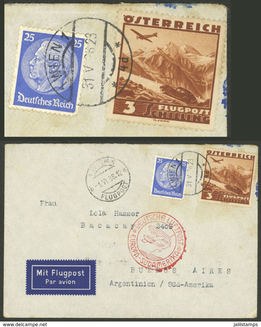 AUSTRIA: 1/JUN/1938 Wien - Argentina, Airmail Cover Sent By German DLH With Mixed Postage Of Austrian And German Stamps, - Cartas & Documentos