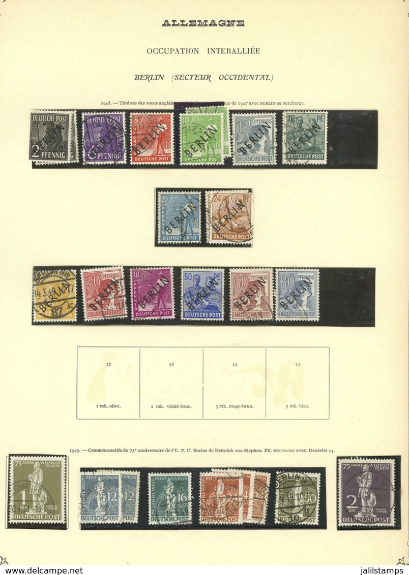 WEST BERLIN: Collection Of Mainly Used Stamps On Pages, Years 1948 To 1990 Fairly Advanced (missing Few Examples To Comp - Sonstige & Ohne Zuordnung