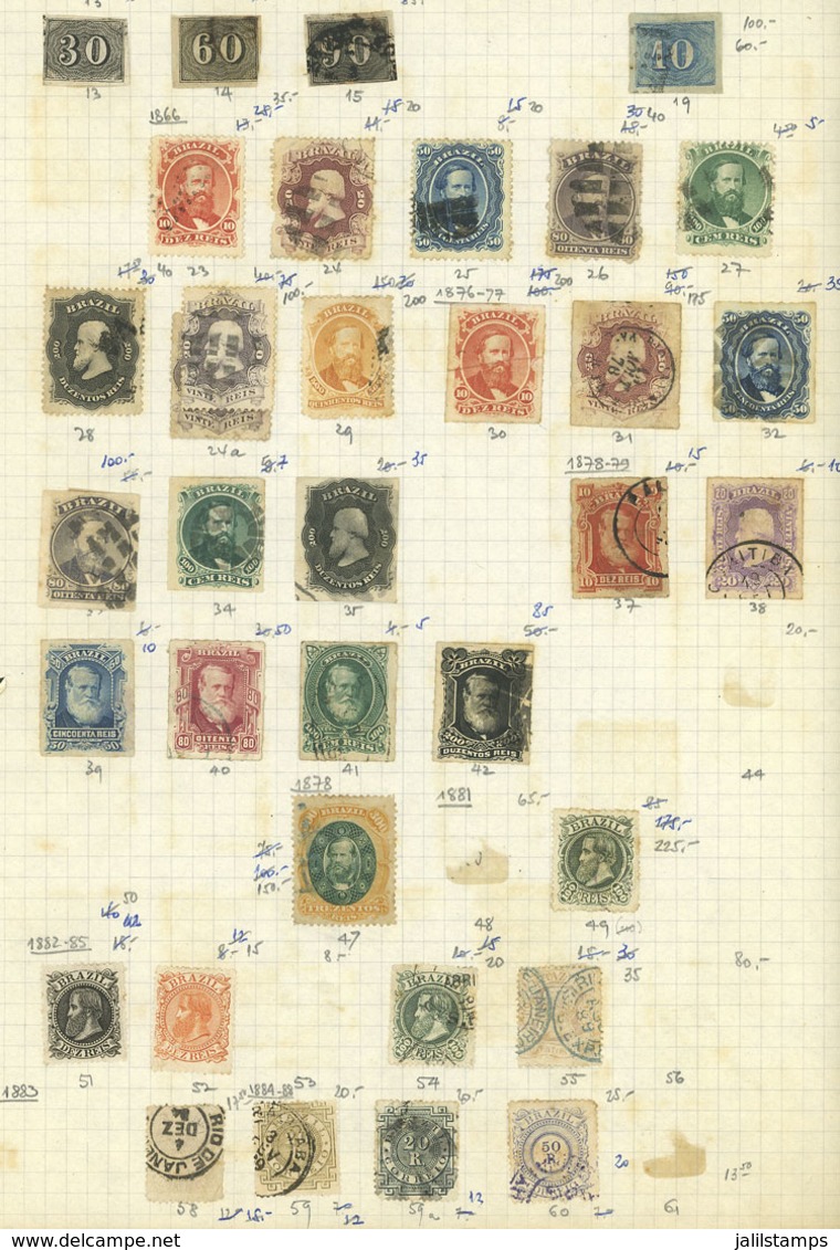 BRAZIL: Old Collection On Pages, Including Good Values, There Are Interesting Cancels, And The Catalog Value Is Possibly - Lots & Serien