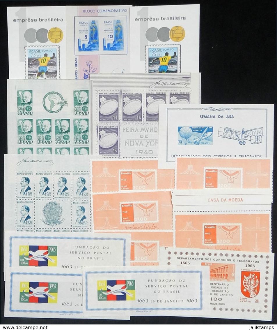 BRAZIL: Lot Of Souvenir Sheets, Little Duplication, Mint Without Gum, Fine To VF Quality! - Lots & Serien