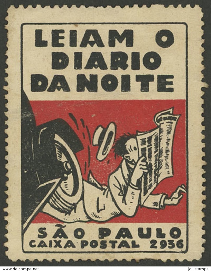BRAZIL: ROAD TRAFFIC SAFETY: Old Cinderella With Text "Read The Newspaper At Night", Interesting!" - Vignetten (Erinnophilie)