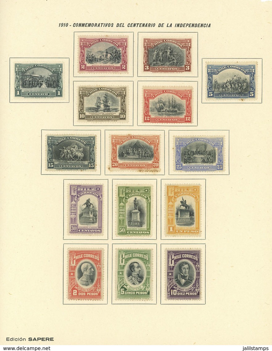 CHILE: Collection In Sapere Album (1853 To 1955), With Used Or Mint Stamps Including High Values And Scarce Examples (so - Chile