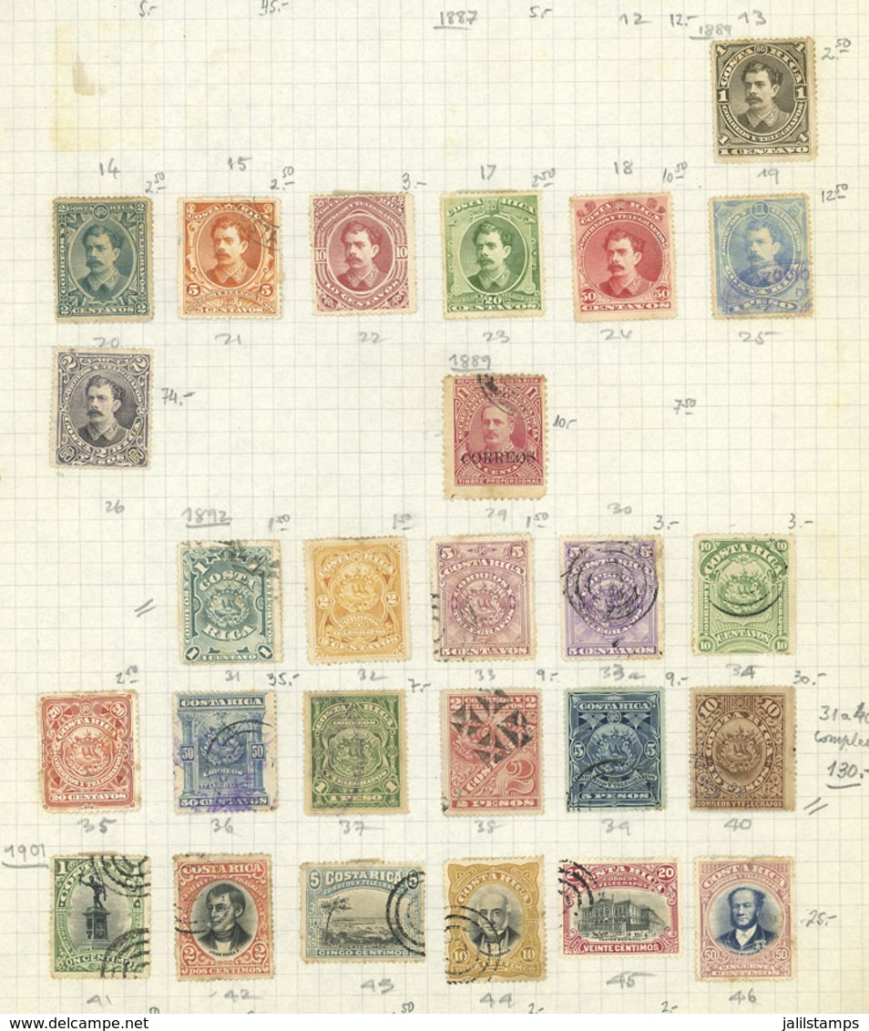 COSTA RICA: Old Collection On Pages, Including Good Values, There Are Interesting Cancels, And The Catalog Value Is Poss - Costa Rica