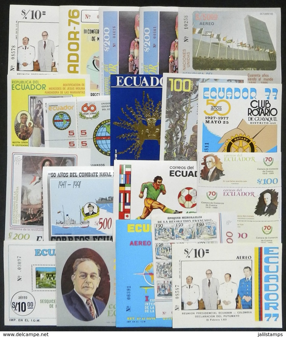 ECUADOR: Group Of 19 Modern Souvenir Sheets, Very Thematic, Almost All Of Fine Quality! - Ecuador