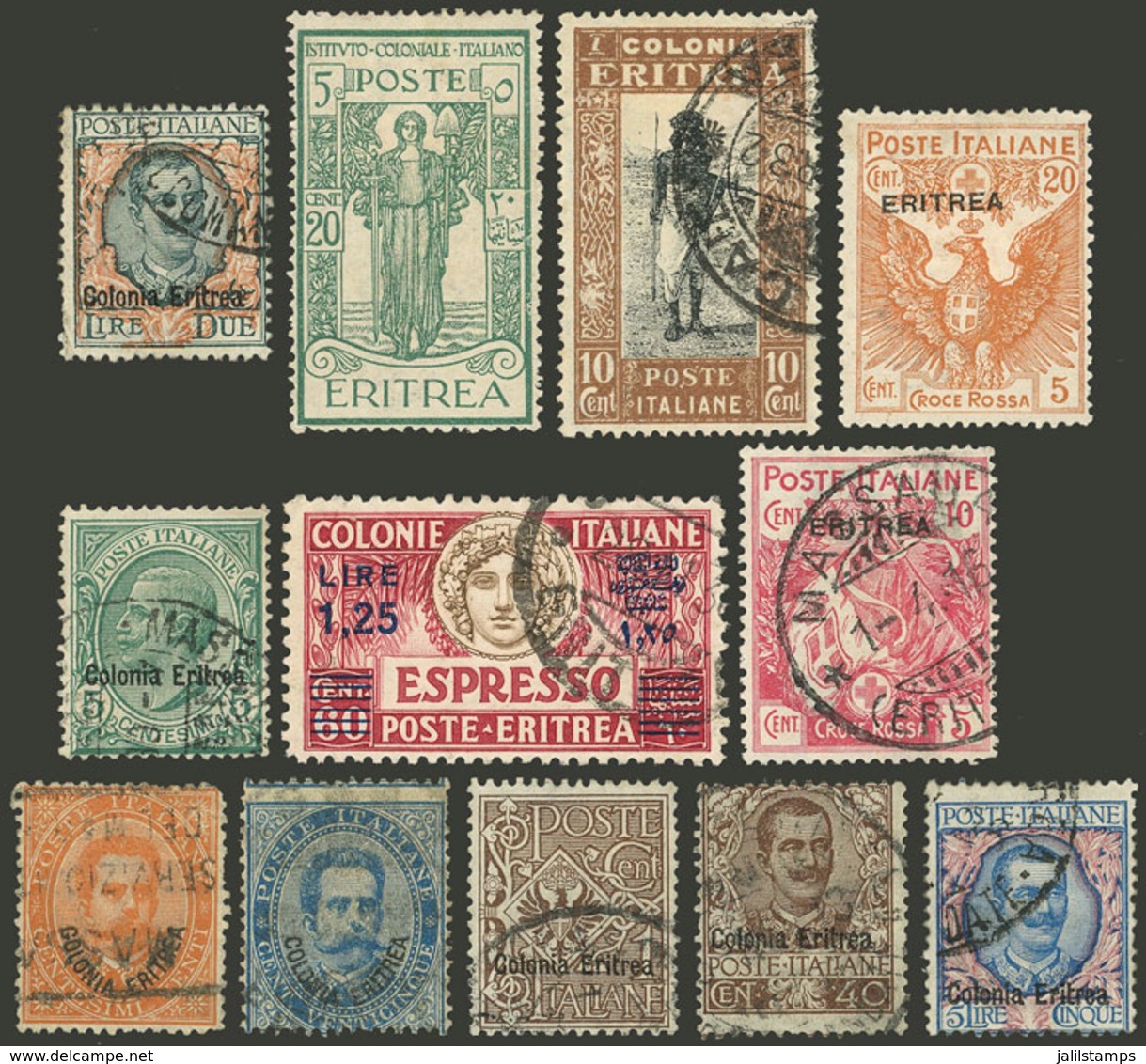 ERITREA: Small Lot Of Old Stamps, Most Used And Of Fine Quality, I Estimate A Scott Catalog Value Of About US$200, Good  - Eritrea