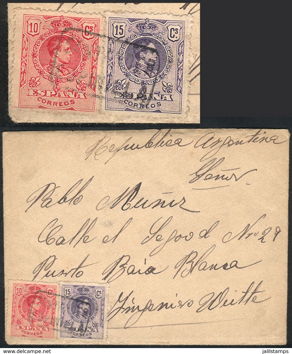 SPAIN: Cover (with Its Original Letter) Sent From SOTO DE CAMPO To Argentina On 26/AU/1913, Franked With 25c., With Inte - Briefe U. Dokumente