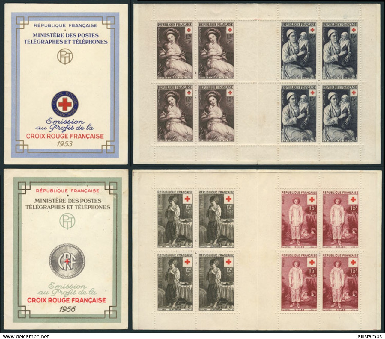 FRANCE: 24 Booklets Topic RED CROSS Issued Between 1953 And 1989 (not Consecutive), All Unmounted And Of Very Fine Quali - Rotes Kreuz