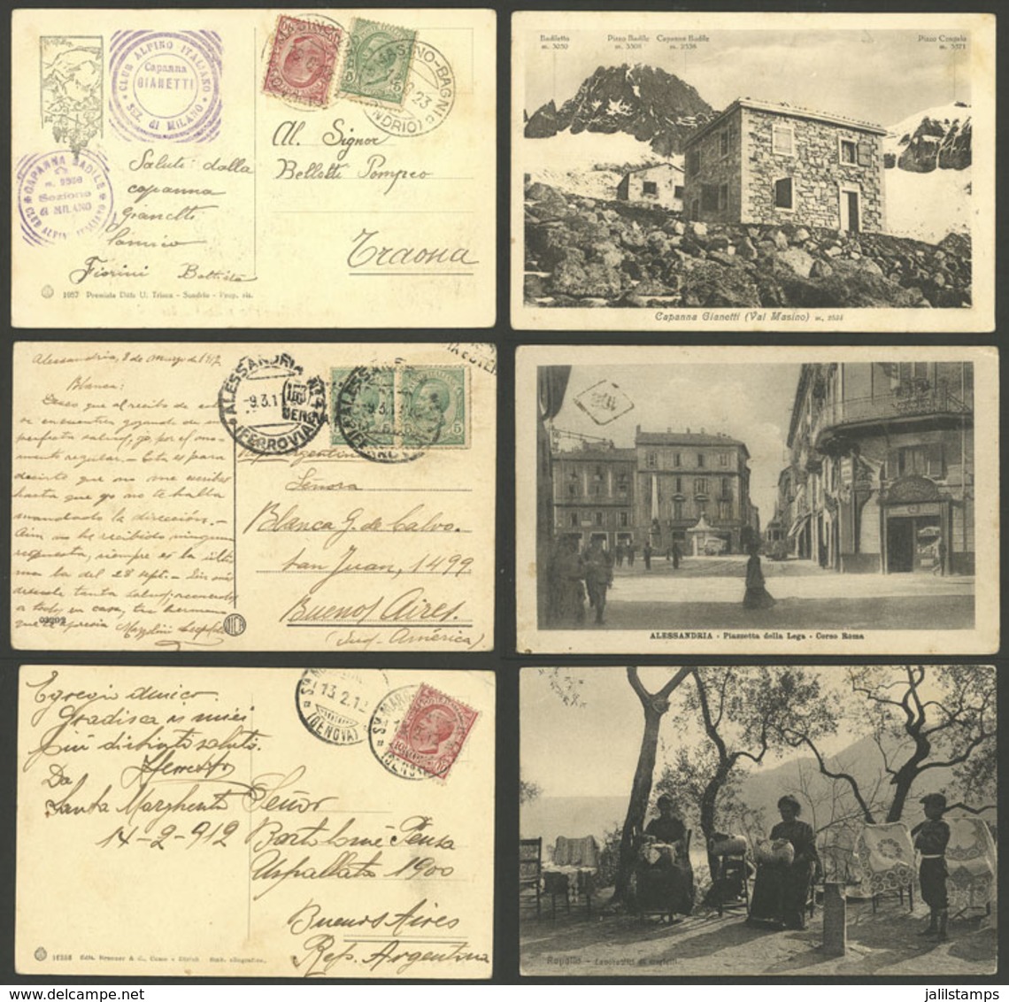 ITALY: 3 Postcards Used Between 1912 And 1923, Very Nice! - Autres & Non Classés