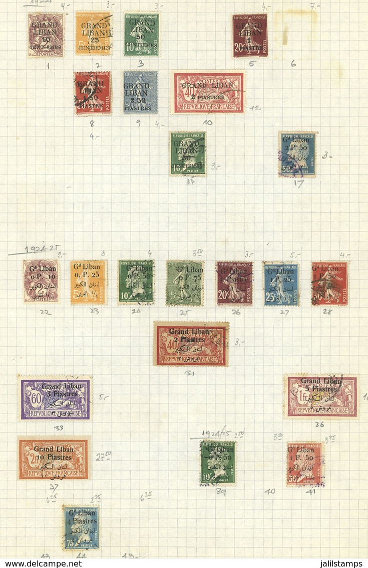 LEBANON: Old Collection On 5 Pages, Including Good Values, There Are Interesting Cancels, And The Catalog Value Is Possi - Libanon