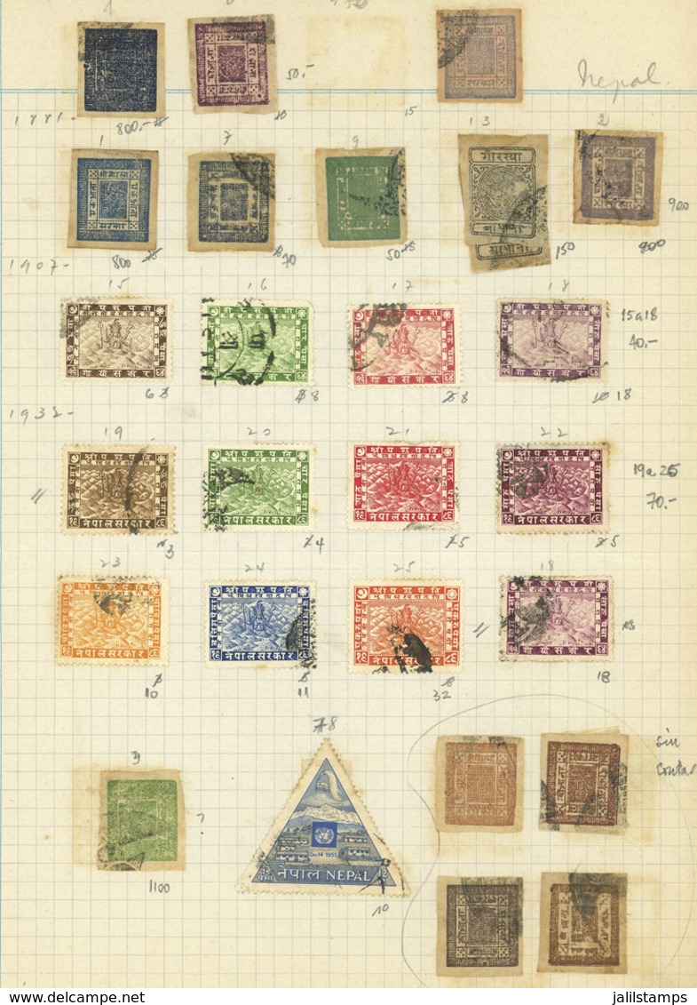 NEPAL: Old Collection On 3 Pages, With Some Very Attractive Stamps, And The Quality Appears To Be In General Fine To Ver - Nepal