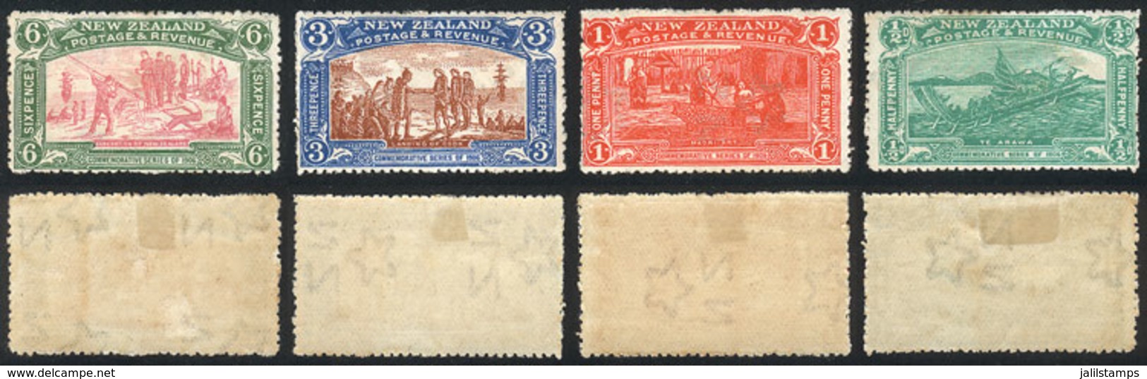 NEW ZEALAND: Sc.122/125, 1906 Complete Set Of 4 Mint Values, Fine Quality (gum With Some Minor Defect), Catalog Value US - Gebraucht