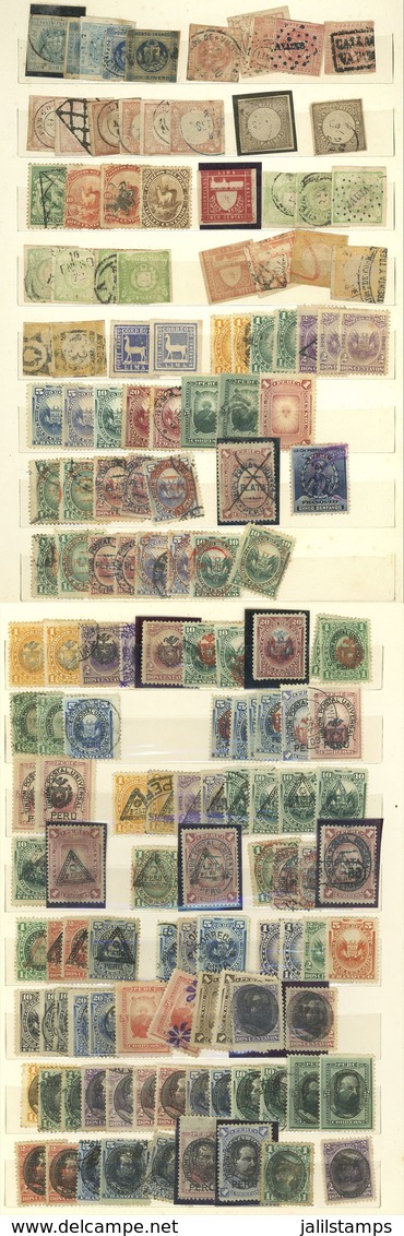 PERU: Collection In Stockbook With Large Number Of Old Stamps, Classics And Also Modern, There Are High Values And Good  - Peru