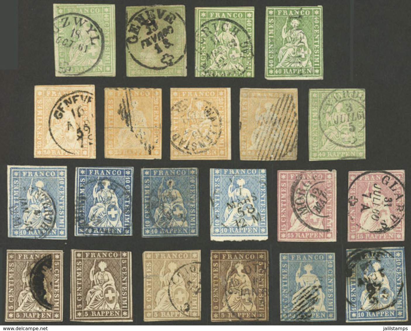 SWITZERLAND: Small Lot Of Old Stamps, Some With Defects, Others Of Fine Quality. The Expert Will Surely Find Interesting - Sammlungen