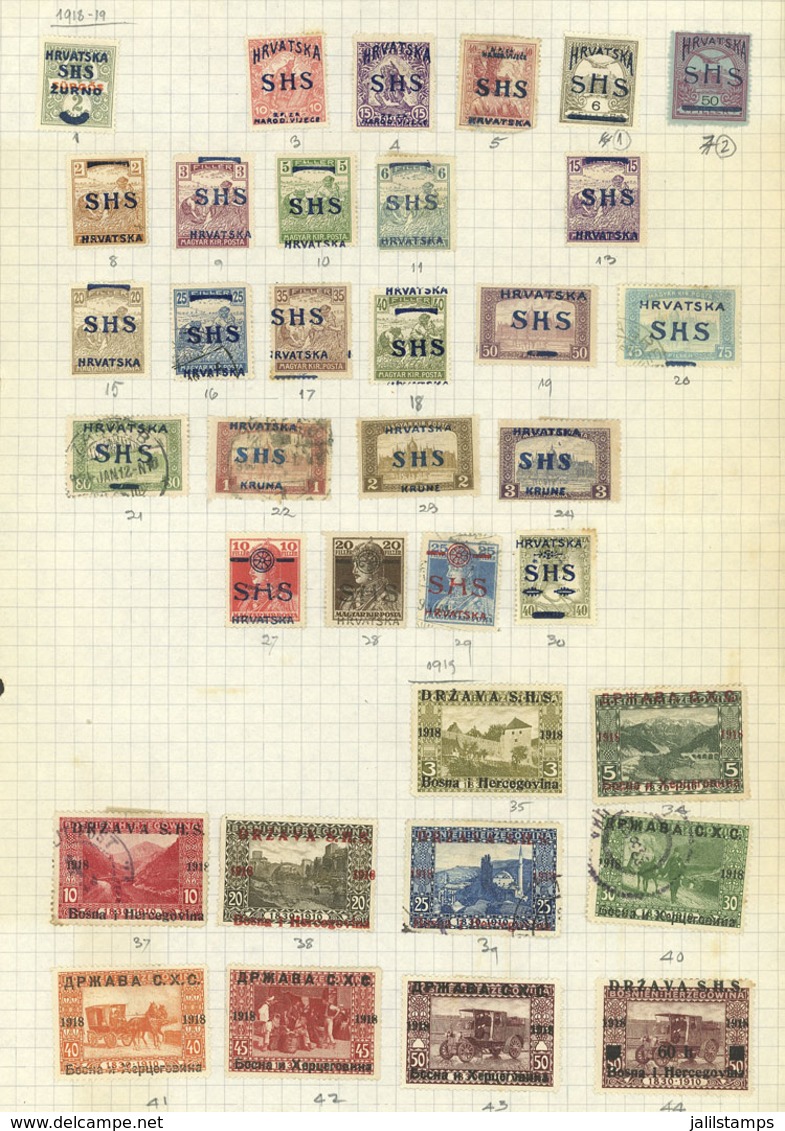 YUGOSLAVIA: Old Collection On 17 Pages, Including Good Values, There Are Interesting Cancels, And The Catalog Value Is P - Lots & Serien