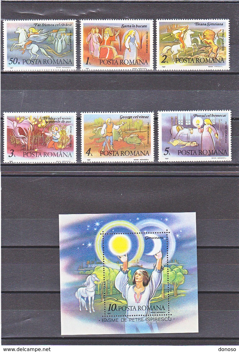 ROUMANIE 1987 CONTES FANTASTIQUES Yvert 3750-3755 + BF 190 NEUF** MNH - Neufs