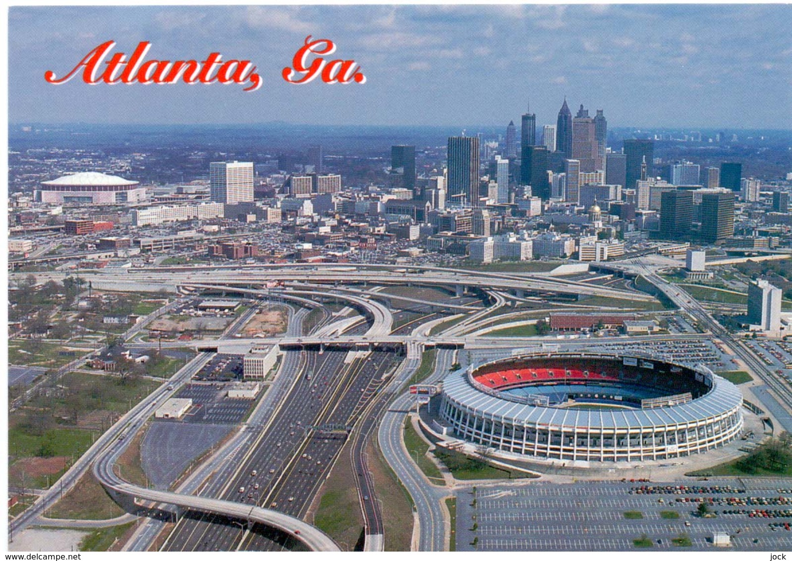 Postcard Stadium Atlanta Georgia Usa Fulton County And Dome Stadion Stadio - Estadio - Stade - Sports - Sport - Stadi