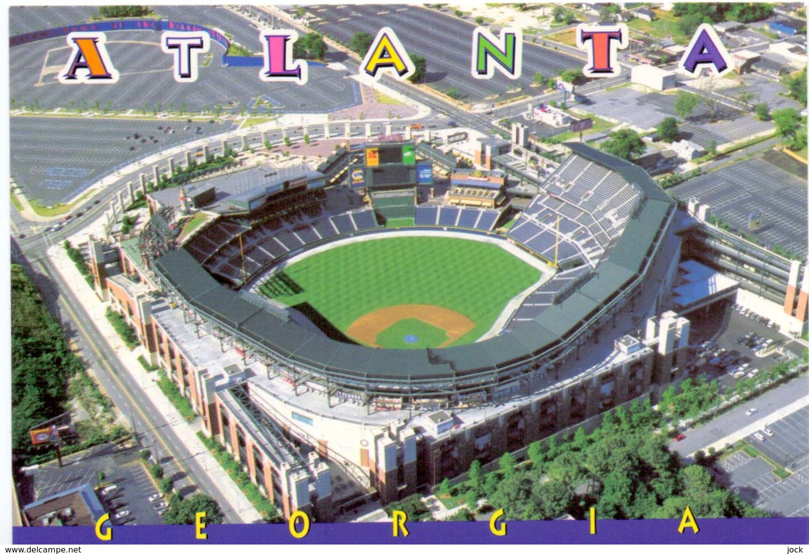 Postcard Stadium Atlanta Georgia Usa Turner Field Stadion Stadio - Estadio - Stade - Sports - Baseball - Stadi