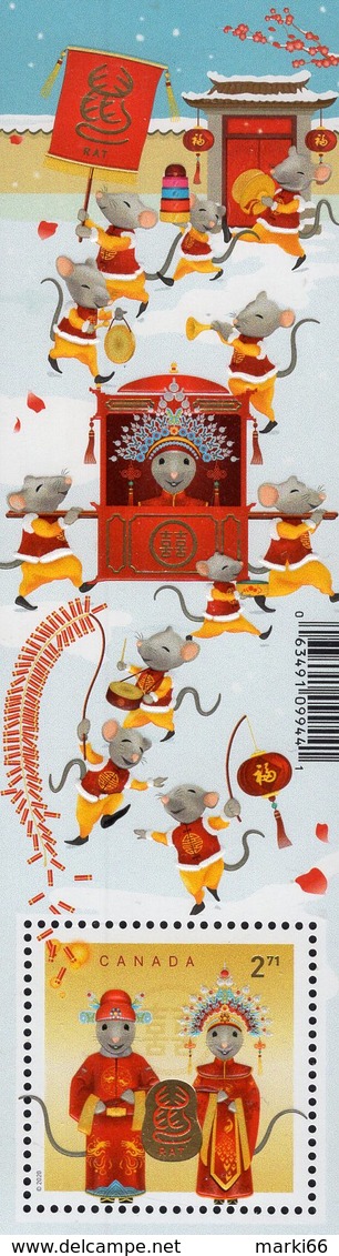 Canada - 2020 - Lunar New Year Of The Rat - Mint Souvenir Sheet With Varnish, Hot Foil Intaglio And Embossing - Unused Stamps