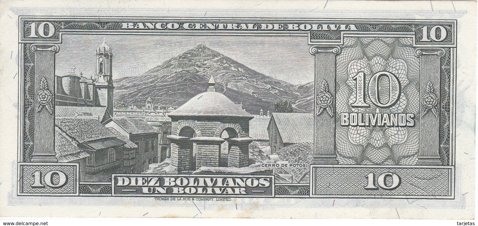 BILLETE DE BOLIVIA DE 10 BOLIVIANOS DEL AÑO 1945  SERIE A CALIDAD EBC (XF) (BANKNOTE) - Bolivia