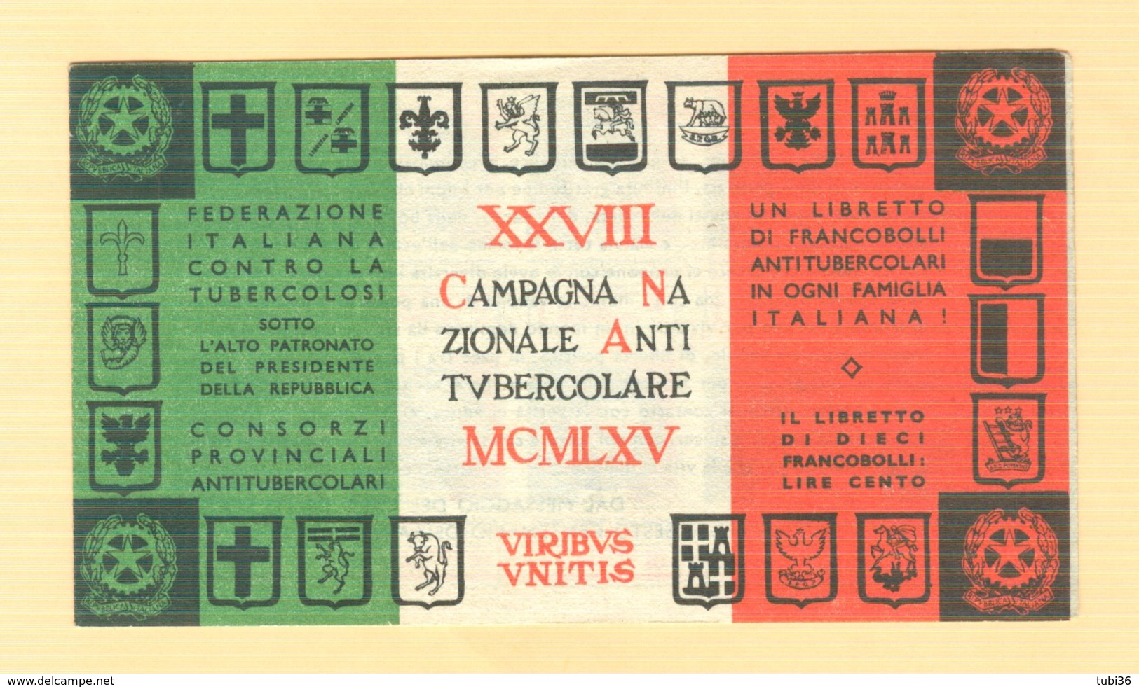 "XXVIII^  CAMPAGNA NAZIONALE FRANCOBOLLO ANTITUBERCOLARE"1965 -LIBRETTO COMPLETO,NUOVO - Malattie