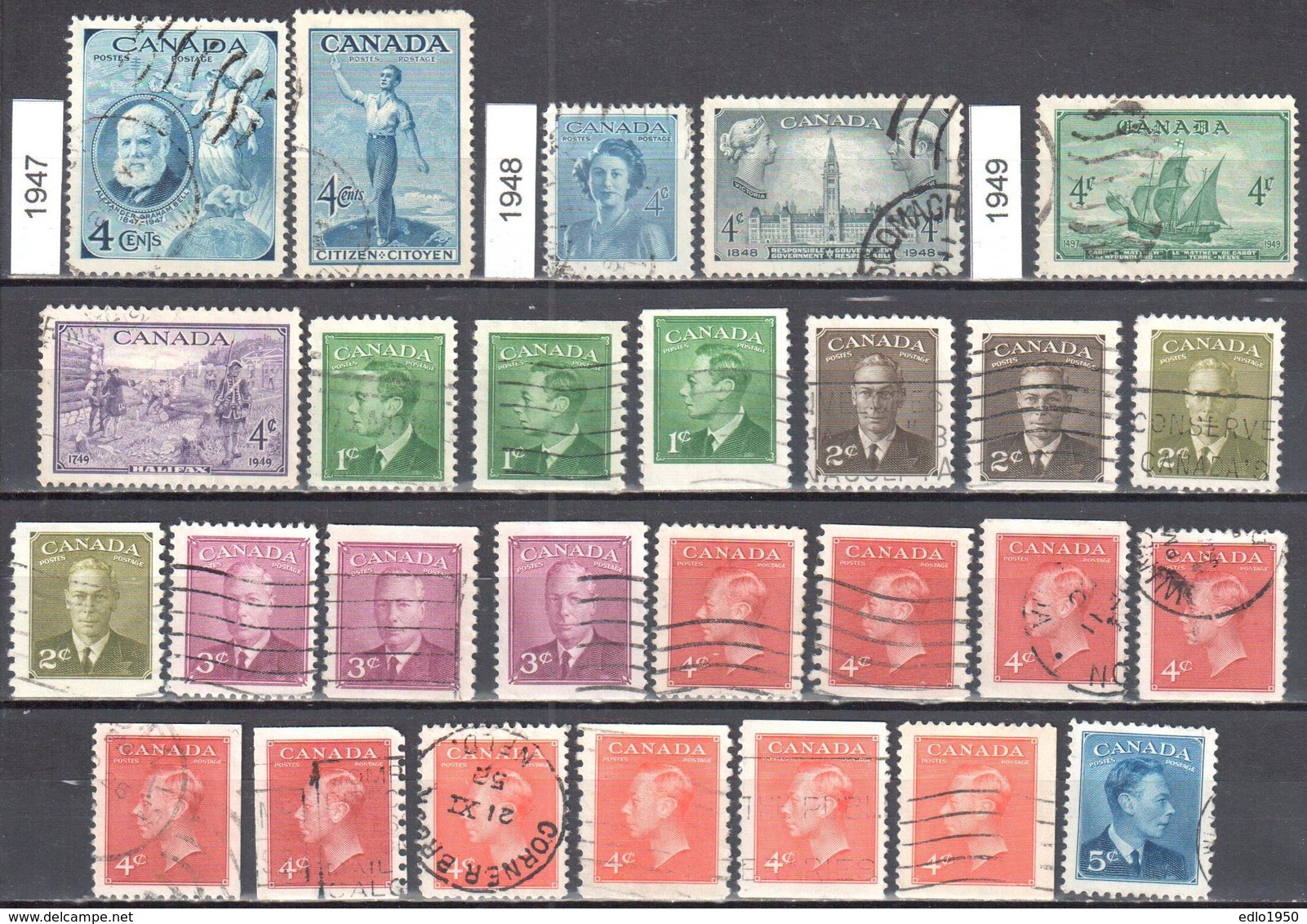 Canada 1947-49 - Year Set - Mi.244-255 - Used Gestempelt - Volledige Jaargang