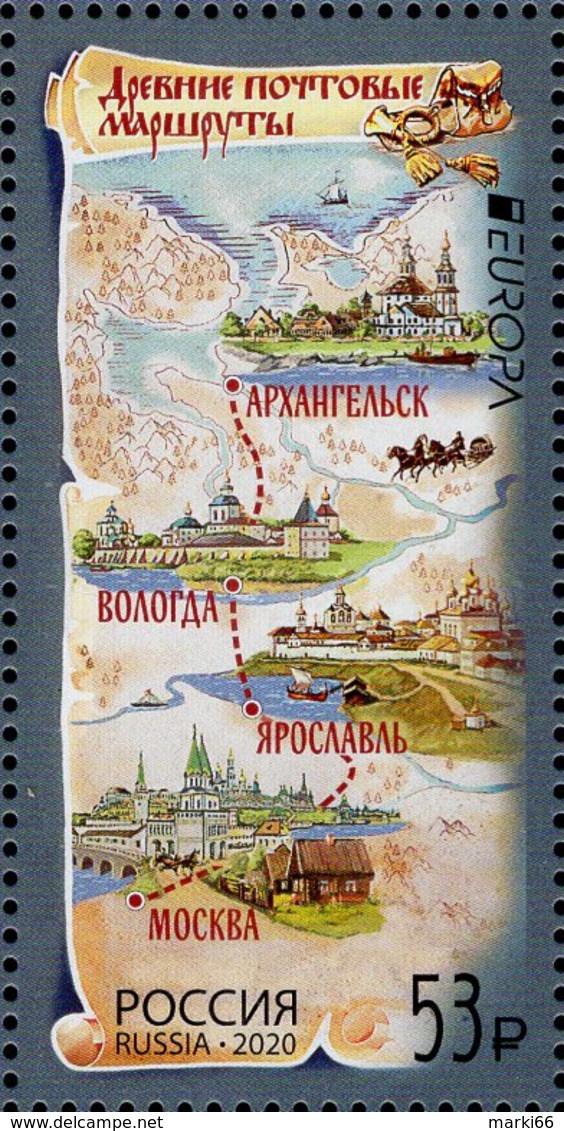 Russia - 2020 - Europa CEPT - Ancient Postal Routes - Mint Stamp - Nuovi