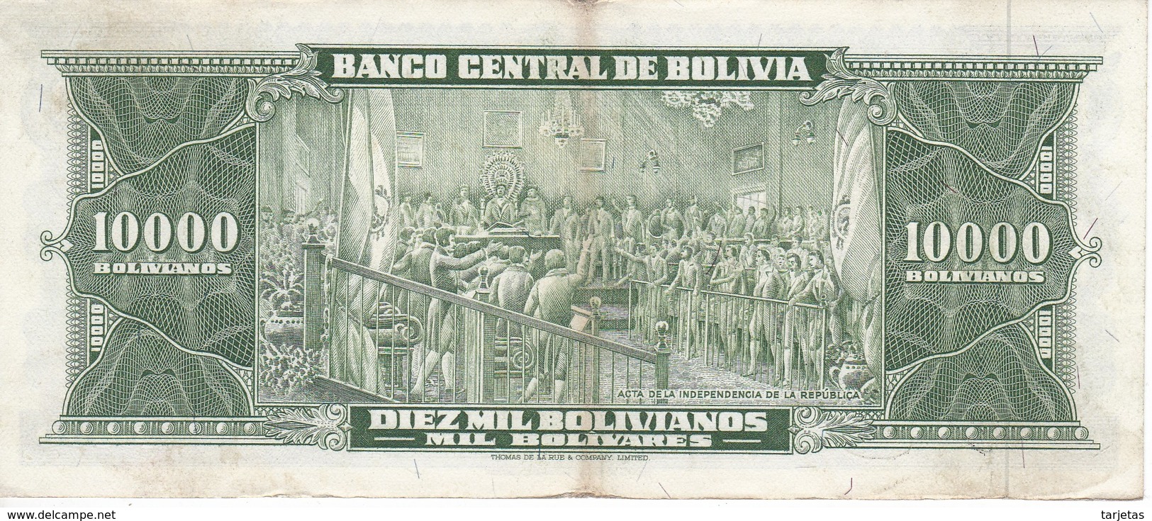 BILLETE DE BOLIVIA DE 10000 BOLIVIANOS DEL AÑO 1945 SERIE N  (BANKNOTE) - Bolivië