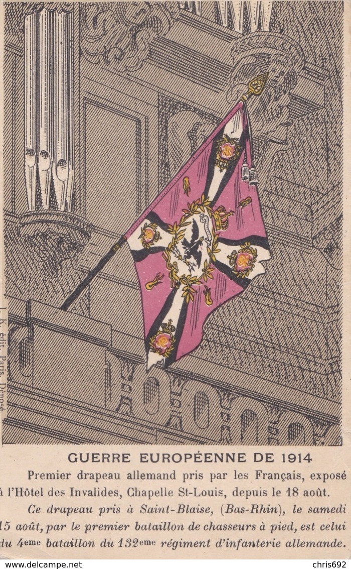 Premier Drapeau Allemand Pris Par Les Français - Weltkrieg 1914-18