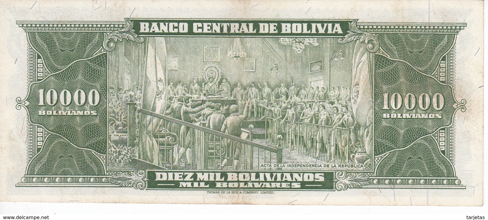 BILLETE DE BOLIVIA DE 10000 BOLIVIANOS DEL AÑO 1945 SERIE M1 CALIDAD EBC (XF)  (BANKNOTE) - Bolivia