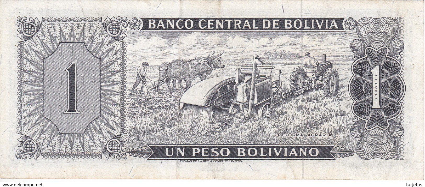 BILLETE DE BOLIVIA DE 1 BOLIVIANO DEL AÑO 1962 SERIE E1 CALIDAD MBC (VF)  (BANKNOTE) - Bolivia