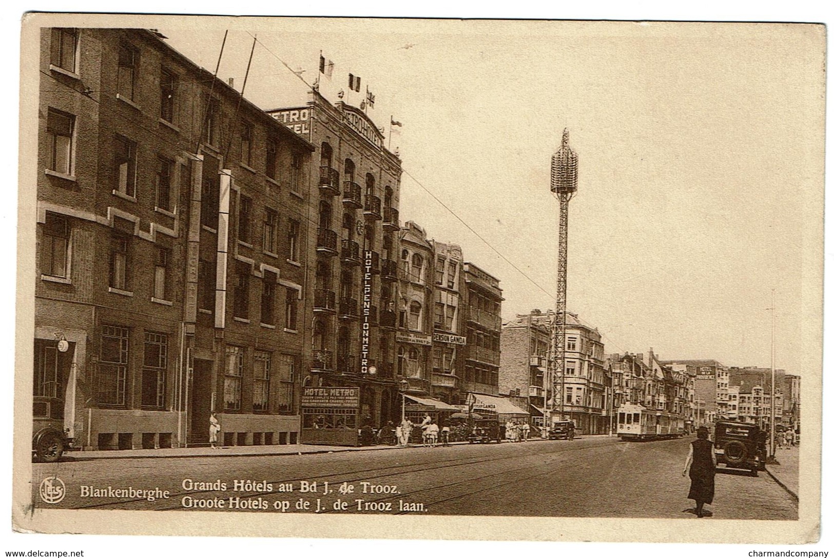 Blankenberghe - Grands Hôtels Au Bd J. De Trooz - Hôtel Metro .. Tramway - 2 Scans - Blankenberge