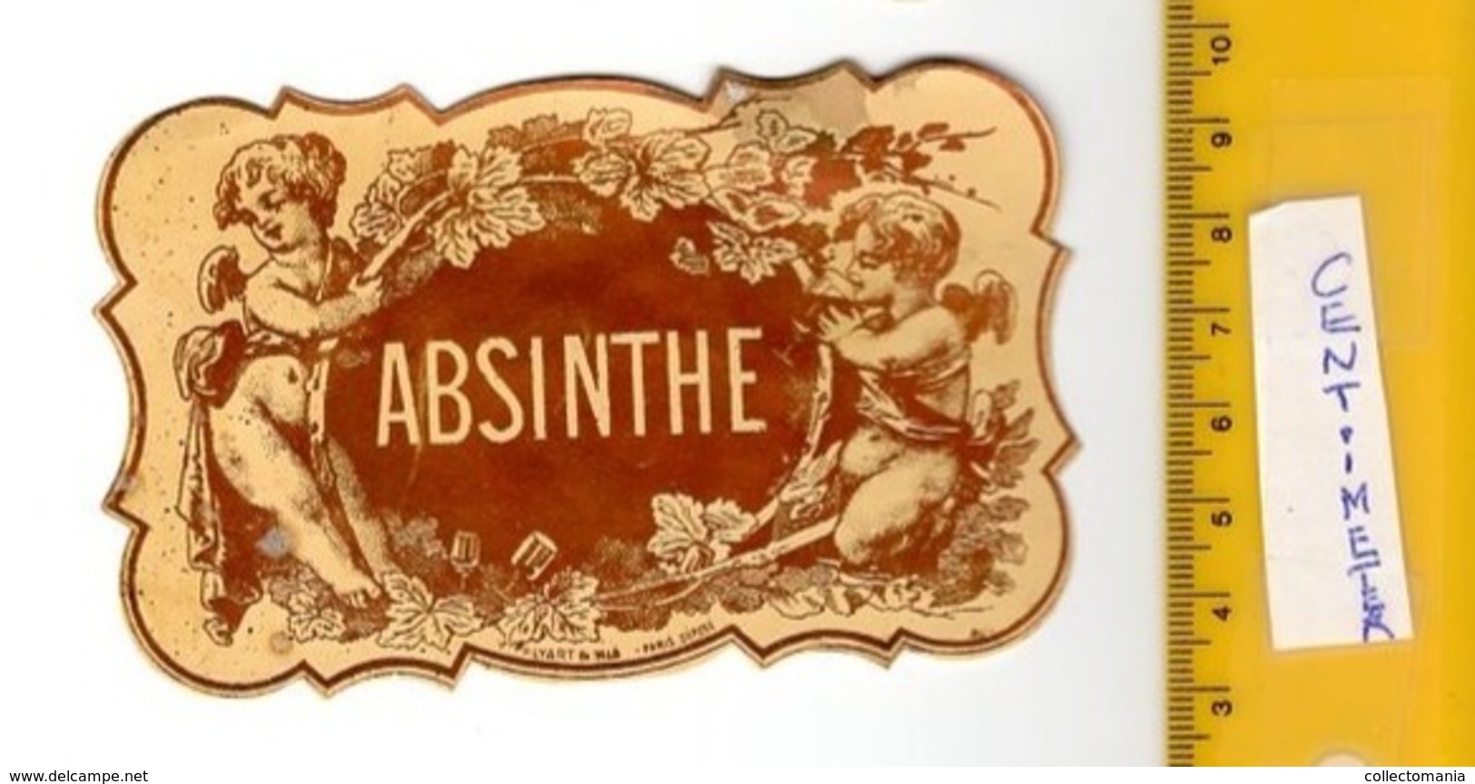 3  XIX Ième Etiquette  LITHO Labels - 1880 APROXIMATIVE _ ABSINTHE Killer Drug  - Old Originals - NISSOU PALYART - Autres & Non Classés