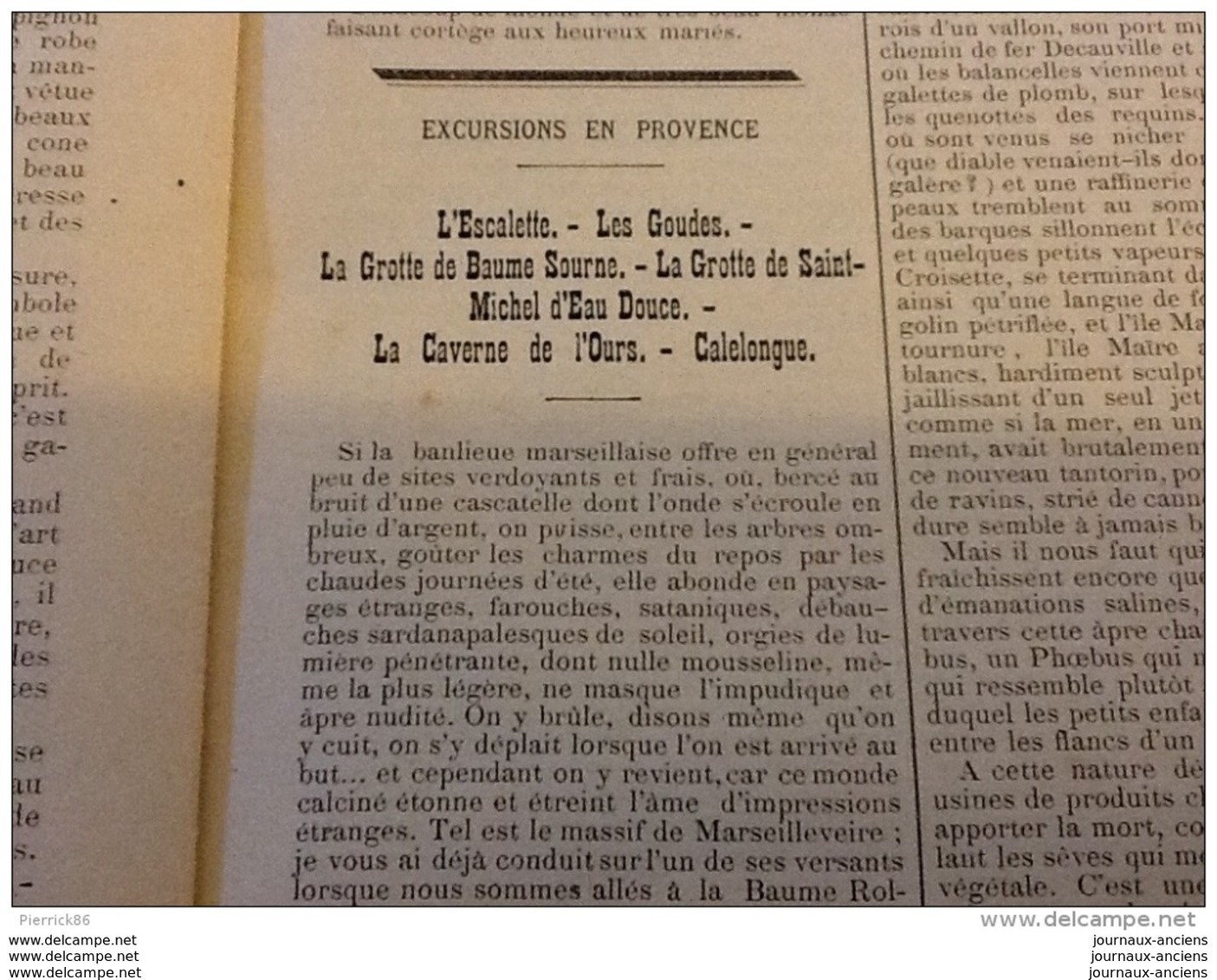 1894 CASSIS ( PROVENCE ) / VINCENT DE PAUL AU BAGNE DE MARSEILLE / AUDIER MASSILLON / GROTTE / LETTRE D'UN PROVENÇAL