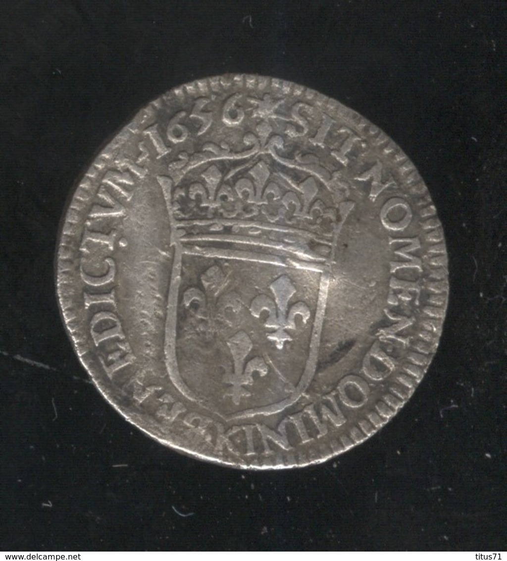 1/12ème D' écu 1656 K - Louis XIV - TB+ - Non Côté - 1643-1715 Louis XIV Le Grand